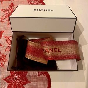 CHANEL holiday gift box with ribbon and small dustbag